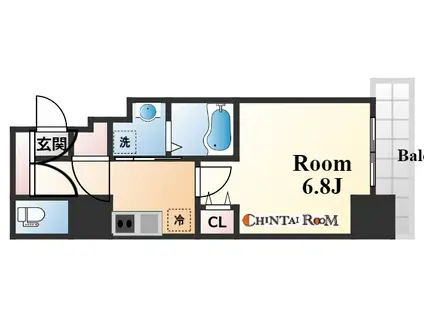 S-RESIDENCE神戸元町(1K/6階)の間取り写真