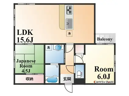 グレンコート御影(2LDK/1階)の間取り写真