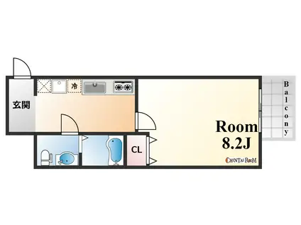 ダイドーメゾン神戸元町(1K/13階)の間取り写真