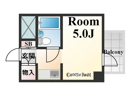 万葉ハイツ元町(1K/3階)の間取り写真