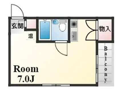 ロイヤルイン二宮(ワンルーム/4階)の間取り写真