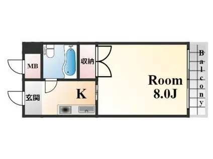 メゾン・ド・御影パートⅡ(1K/3階)の間取り写真