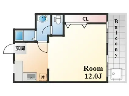 六甲小川マンション(ワンルーム/4階)の間取り写真