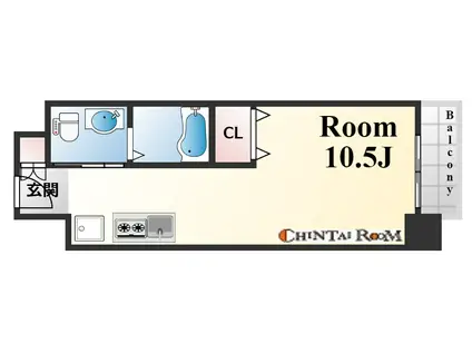 ライフデザイン三宮東(1K/2階)の間取り写真