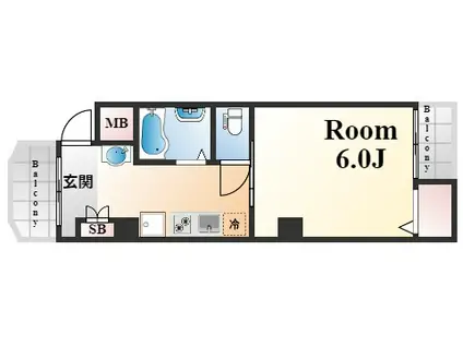 呉ビル(1K/3階)の間取り写真