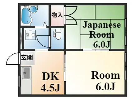 江川マンション(2DK/3階)の間取り写真