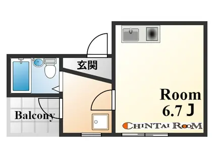 プラザ山崎(1K/3階)の間取り写真