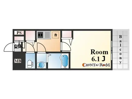 プレサンスKOBEアモーレ(1K/3階)の間取り写真