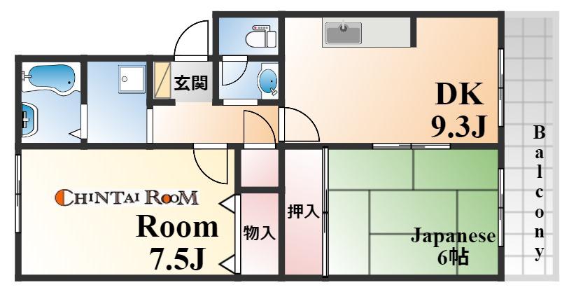 セルビシオ本山(2DK/3階)の間取り写真