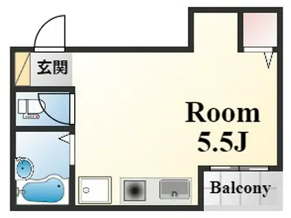アヴァンセ東神戸(1K/3階)の間取り写真