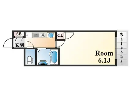 エステムコート新神戸エリタージュ(1K/6階)の間取り写真