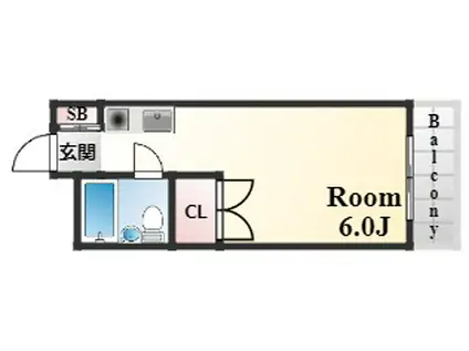 パラッツォ西岡本(ワンルーム/2階)の間取り写真