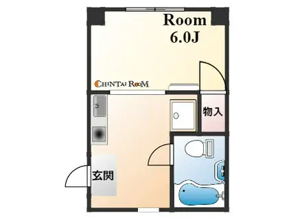 サンライフマンション(1K/1階)の間取り写真