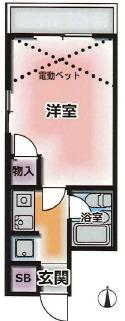 メゾンシルフィード(1K/2階)の間取り写真