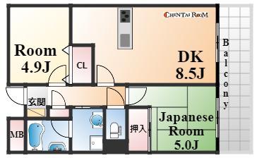 アプリーレ北青木(2DK/2階)の間取り写真
