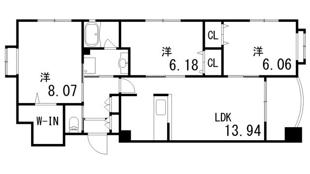 シティプラザ芦屋西(3LDK/3階)の間取り写真