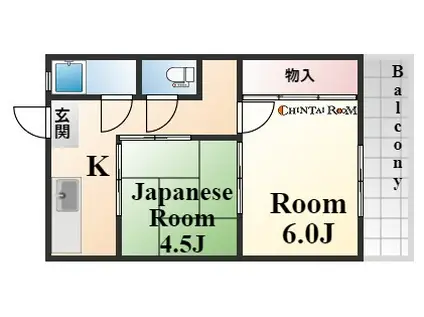 ニッシン岡本マンション(2K/3階)の間取り写真