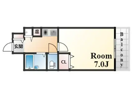 ハイネス生田(1K/4階)の間取り写真
