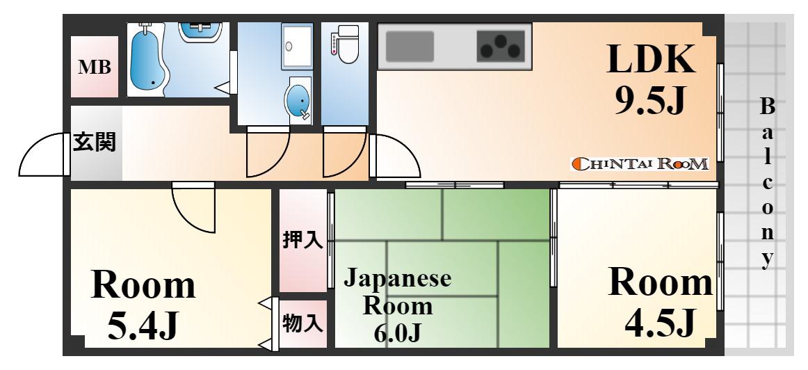 ベルコート相楽園(3LDK/3階)の間取り写真