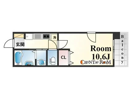レジディア三宮東(1K/7階)の間取り写真