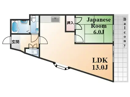 グレイスハイツ新神戸(1LDK/3階)の間取り写真
