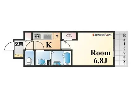 アドバンス神戸プリンスパーク(1K/3階)の間取り写真