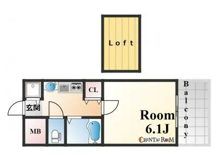 エステムコート三宮イーストポルトマーレ(1K/4階)の間取り写真