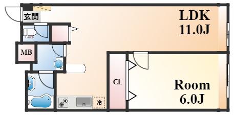 RICイーストコート2番街(1LDK/9階)の間取り写真