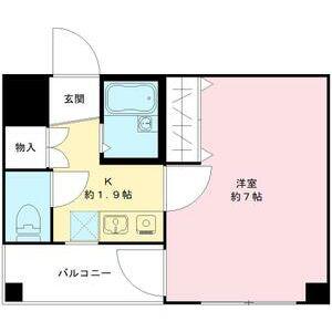 フリックコート(1K/3階)の間取り写真