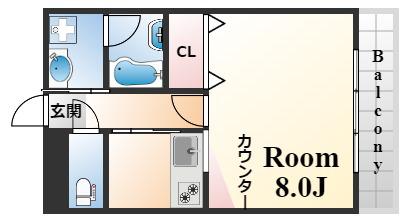 コンフォート・トーユー(1K/4階)の間取り写真