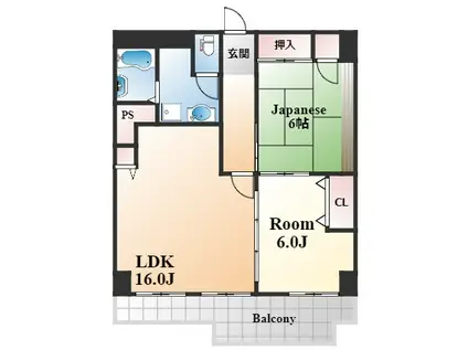 東急ドエル摩耶(2LDK/3階)の間取り写真