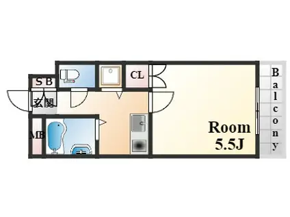 ウェックス(1K/3階)の間取り写真