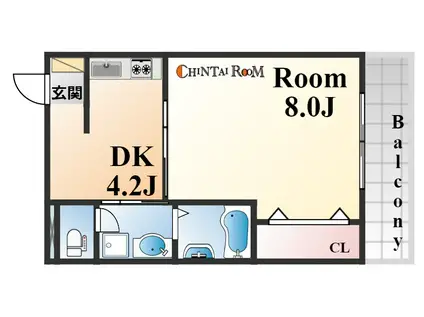 アモンコートI(1DK/1階)の間取り写真