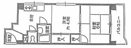 甲南灘コーポラス(2DK/3階)の間取り写真