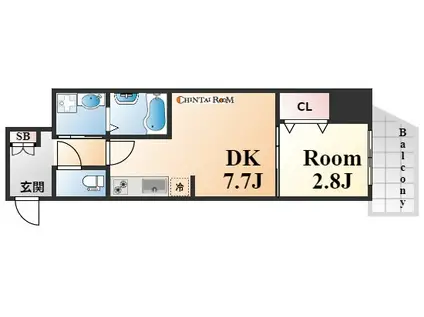 アドバンス三宮パルマ(1LDK/10階)の間取り写真