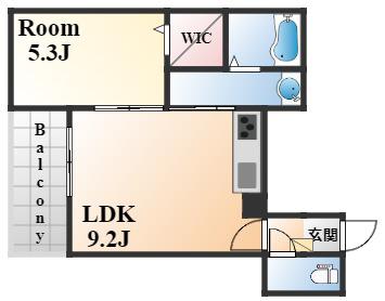 ホワイトメゾン御影中町(1LDK/4階)の間取り写真