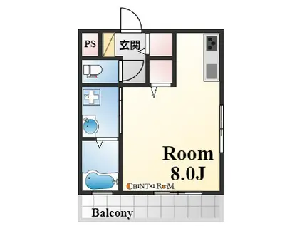 篠原伯母野山三丁目アパート(1K/1階)の間取り写真