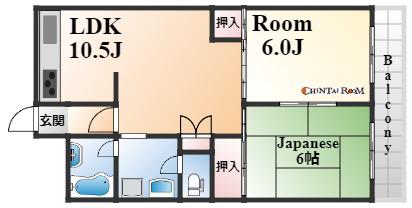 メゾンエクレール元町(2LDK/6階)の間取り写真