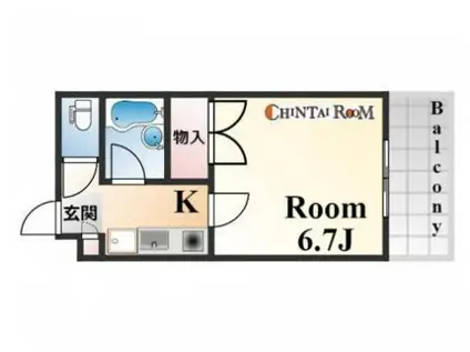 理光マンション(1K/4階)の間取り写真