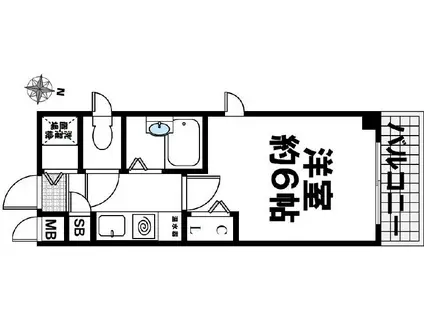 弘南ハイツ(1K/2階)の間取り写真