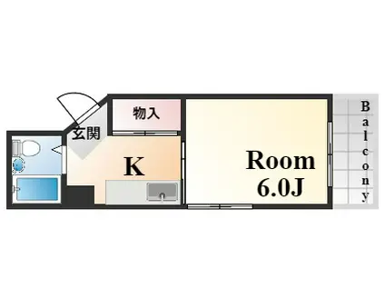 MJ5神戸アパートメント(ワンルーム/3階)の間取り写真