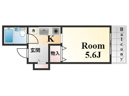 ロイヤルコート神戸摩耶(1K/5階)の間取り写真