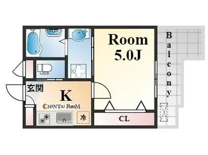アビタ青木パークサイド(1K/1階)の間取り写真