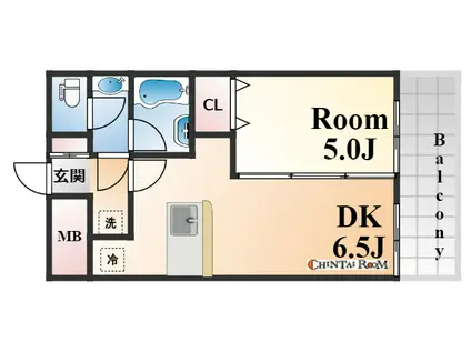 アドモリモト元町(1DK/9階)の間取り写真