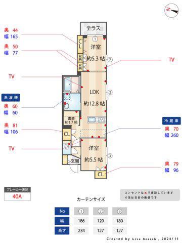 LAZOS MIKEGE(2LDK/1階)の間取り写真