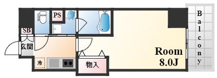 アルファレガロ神戸元町(1K/14階)の間取り写真