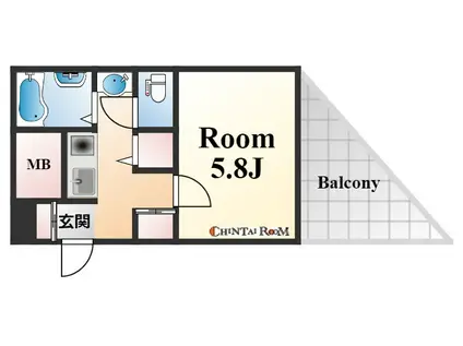ロイヤルヒル神戸三宮Ⅱ(1K/5階)の間取り写真