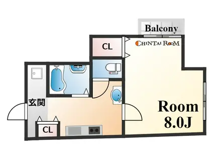 ラフォンテ三宮(1K/4階)の間取り写真