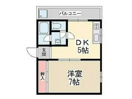 ポートハイツ(1DK/2階)の間取り写真