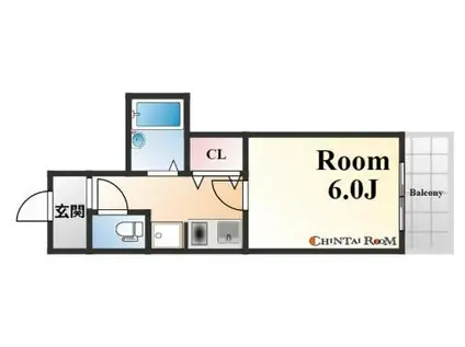 プラシード六甲(1K/4階)の間取り写真